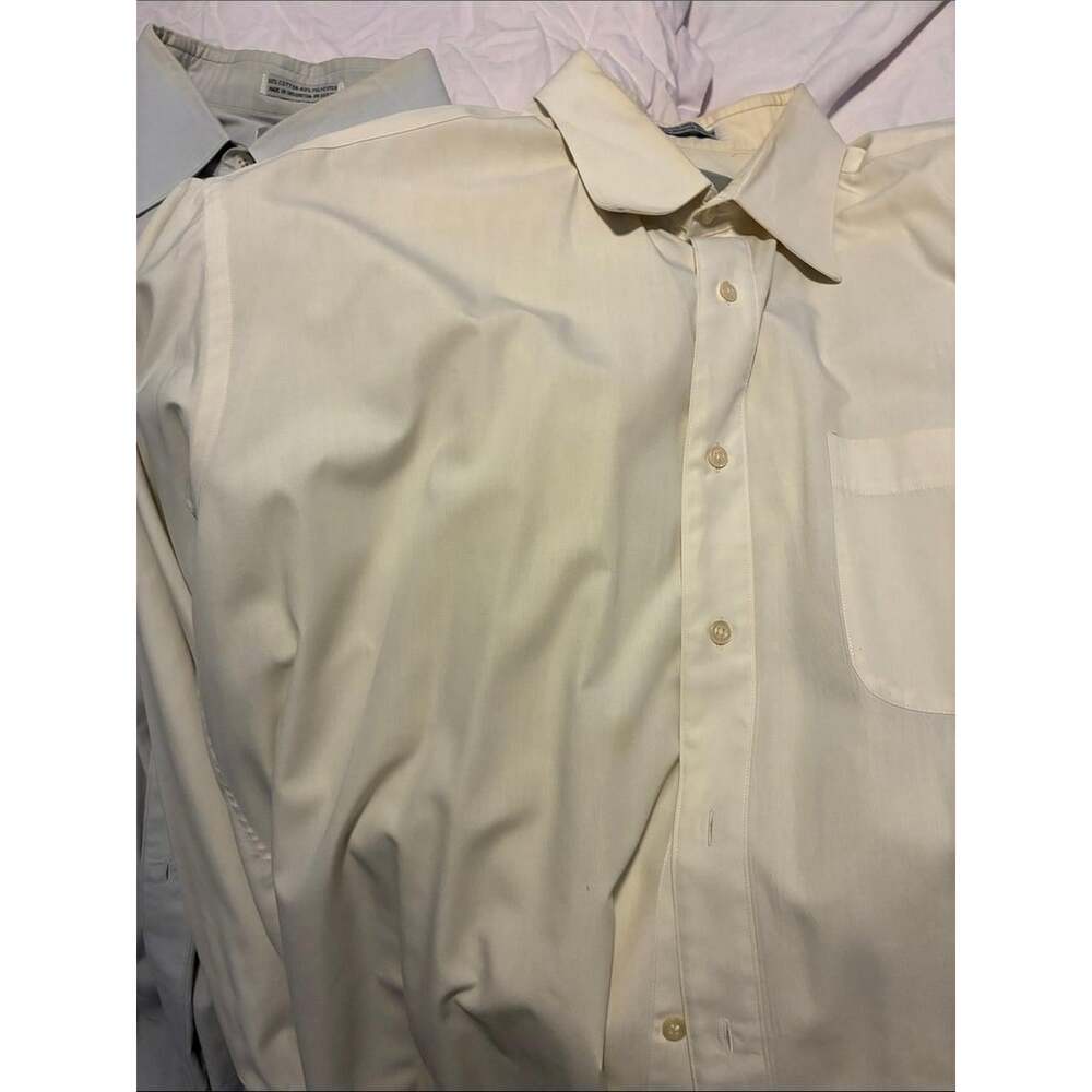 Men's White and Blue Shirt